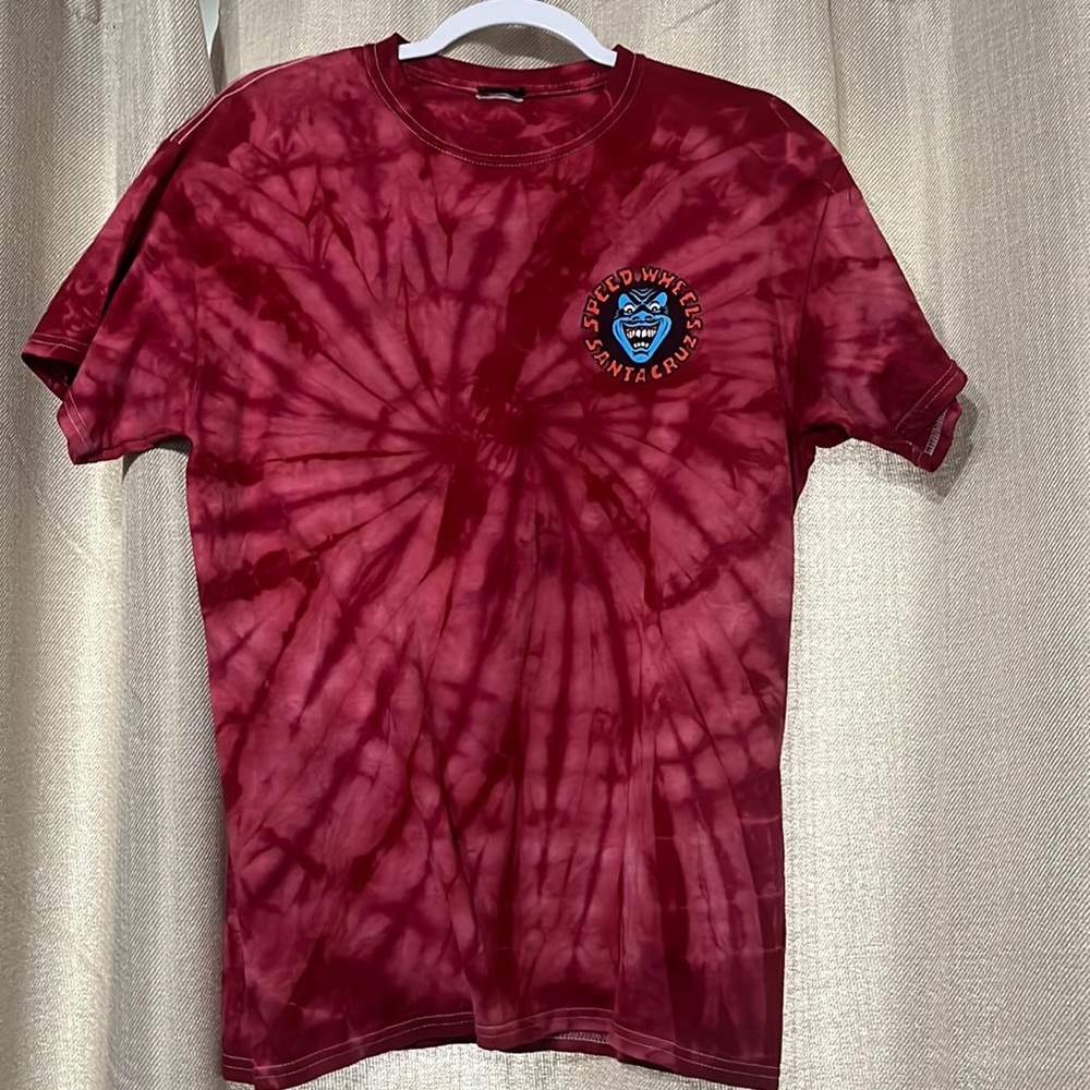 Mens red tye dye Santacruz t-shirt